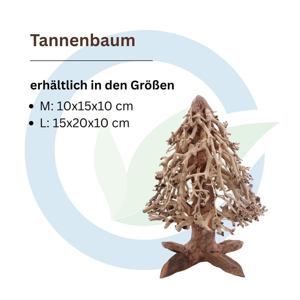 AquaOne Aquarium Bonsai Tannenbaum L Wurzel Oriental Holz 15x10x20 cm I Aquascaping Dekoration I Natur Unikat Bonsaibaum I Landschaft Deko Unterwasserlandschaft