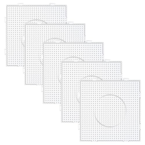 Allazone 5 mm Schede di Perline di Fusibili, 5mm di Perline da Stirare Pegboard per Il Tempo Libero Creativo (5 Pz Piazza)