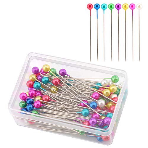 AIEX 100 Piezas Alfileres De Costura De 4CM Cabeza De Bola De Vidrio Colorida Alfileres De Acolchado Rectos Para Joyera De Modista, Decoracin De Bricolajemanualidades y Proyectos De Costura