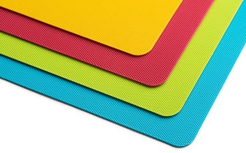 Bellemain Next-Gen No-Knife Mark Flexible Cutting Board Mats | Non-Skid with Food Color Codes (Set of 4) (15