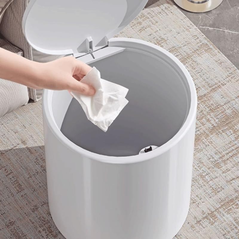 Household Living Room Bathroom Kitchen Press with Lid Trash Can PP Material