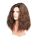 Kaneles Mens Long Brown Wig Mid Length Synthetic Hair for Male Halloween Cosplay 80s Costume Wig