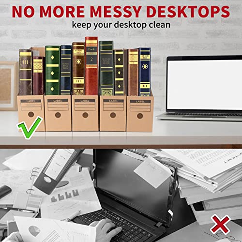 Majoylife 10 Pack Cardboard Magazine Holder,Upright Desk File Organizers,Foldable Document Storage Boxes For Home,Office,School #TOP4