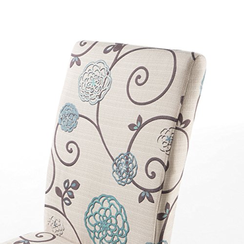 Christopher Knight Home Pertica Fabric Dining Chairs, 2-Pcs Set, White And Blue Floral