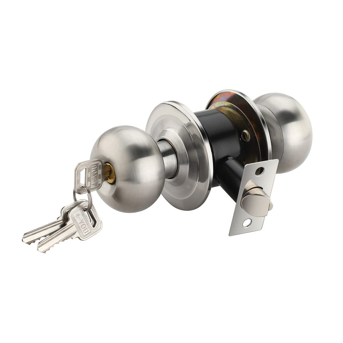 4-YOU Stainless Steel SS-202 Grade Classic Cylindrical Latch Tubular Key Door Lock with Iron Keys Classic Cylindrical Latch Lock for Home & Office Wooden Doors-picture-22
