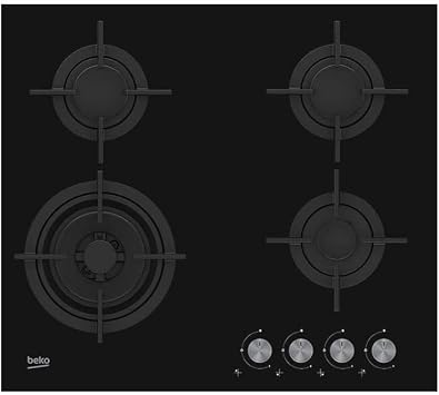 Beko HILW62202SB - Mesa de cocina de gas (4 fogones de 7800 W, 59 x 60 cm,  revestimiento de cristal), color negro : Amazon.es: Grandes  electrodomésticos