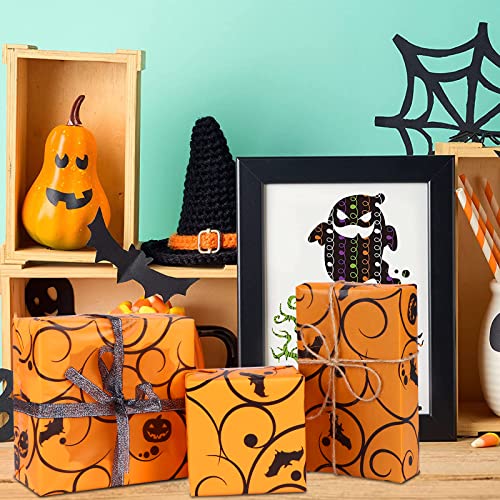 60 Sheets 20 * 20 Inch Orange Pumpkin Bat Art Tissue Paper Halloween Pattern Tissue Set Halloween Decorative Paper For Gift Wrapping Halloween Fall Birthday Party Gift Bag Diy Pompom Confetti Crafts #TOP5