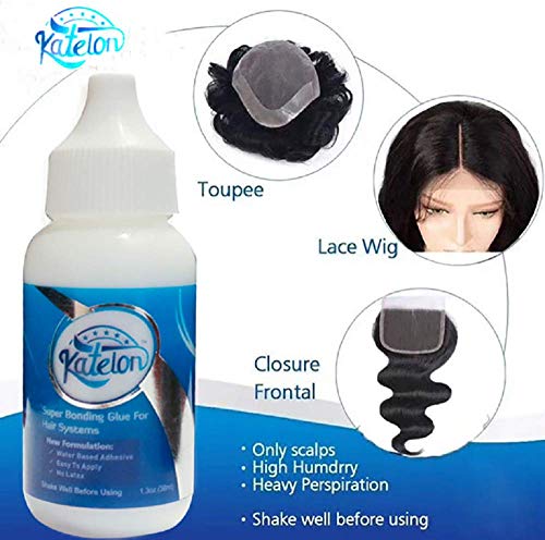 Lace Wig Glue 1.3OZ Hair Replacement Adhesive-Invisible Bonding Glue Extra Moisture Control- Light Hold For Poly and lace Hairpieces, Lace Wigs, Closure Frontal, Toupee Systems