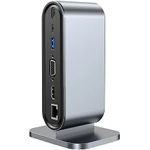 12 in 1 Port USB Multiplexer Station, VGA and HDMI 4k Supported, Vertical Stand, Gray