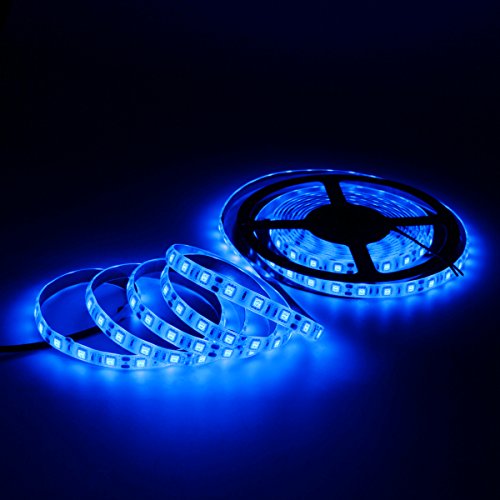 Supernight Led Light Strip Blue, 16.4Ft/5M Smd 5050 60Leds/M Blue Waterproof Led Flexible Flash 300 Leds Rope Lights For Tv, Bed Room, Car, Boat, Christmas Tree, Wedding Decro #TOP5