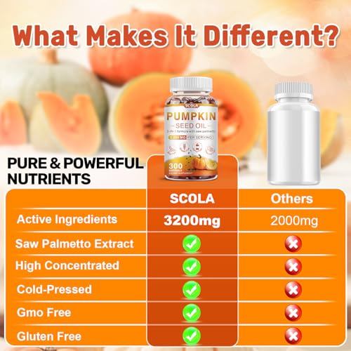 SCOLA Pumpkin Seed Oil with Saw Palmetto Softgels