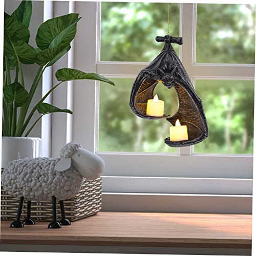 Happyyami Bat Sconce Candle Holder Decoraciones Para Salas De Casa Led Decorative Lights Decorative Lights For Home Decor Halloween Wall Sconce Medieval Candle Holders Halloween Bat Figurine #TOP2