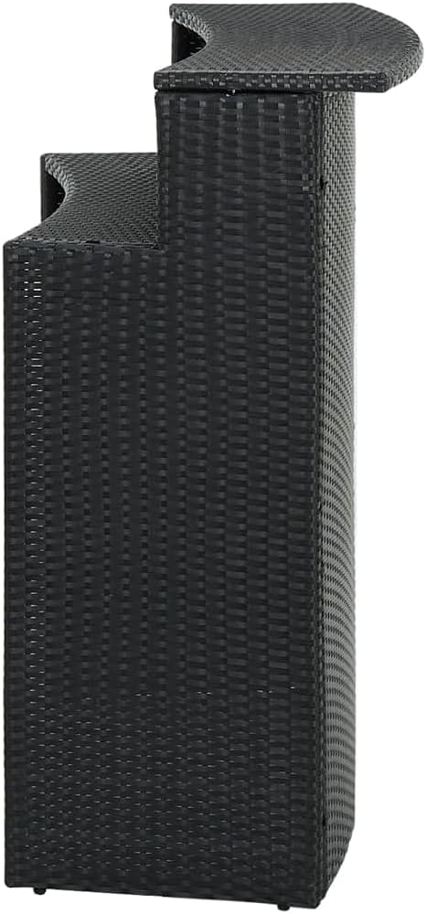 Outdoor Patio Furniture Accessory for Home Entertaining in The Patio, Backyard, and Deck, Patio Bar Table Gray 47.2"x21.7"x43.3" Poly Rattan