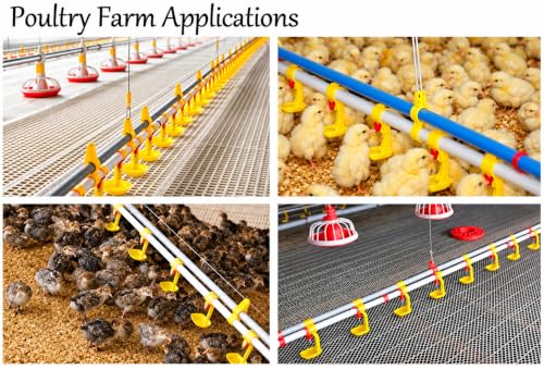 Image of Poultry Chicken Drinking Cups with Nipple Drinker, Automatic Water Feeder for Chicks, Hen, Broiler & Poultry Farm, Pipe Mounted Chicken Waterer, Yellow, Pack of 3