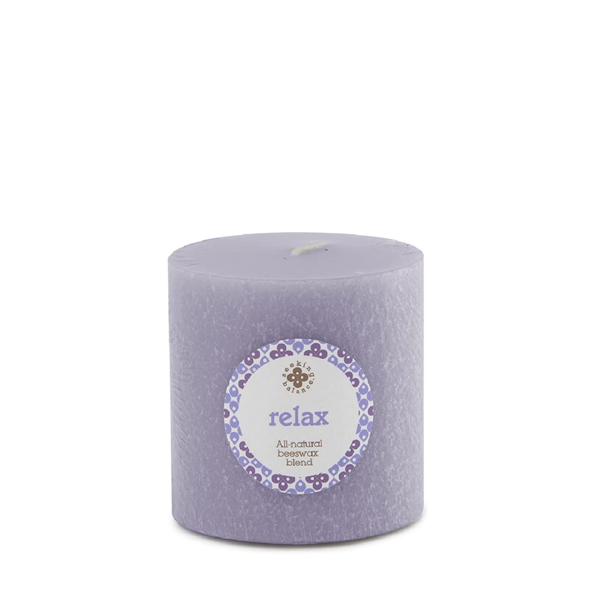Root CandlesSeeking Balance Beeswax Blend Scented Pillar Candle, 3 x 3-Inch, Relax: Geranium Lavender