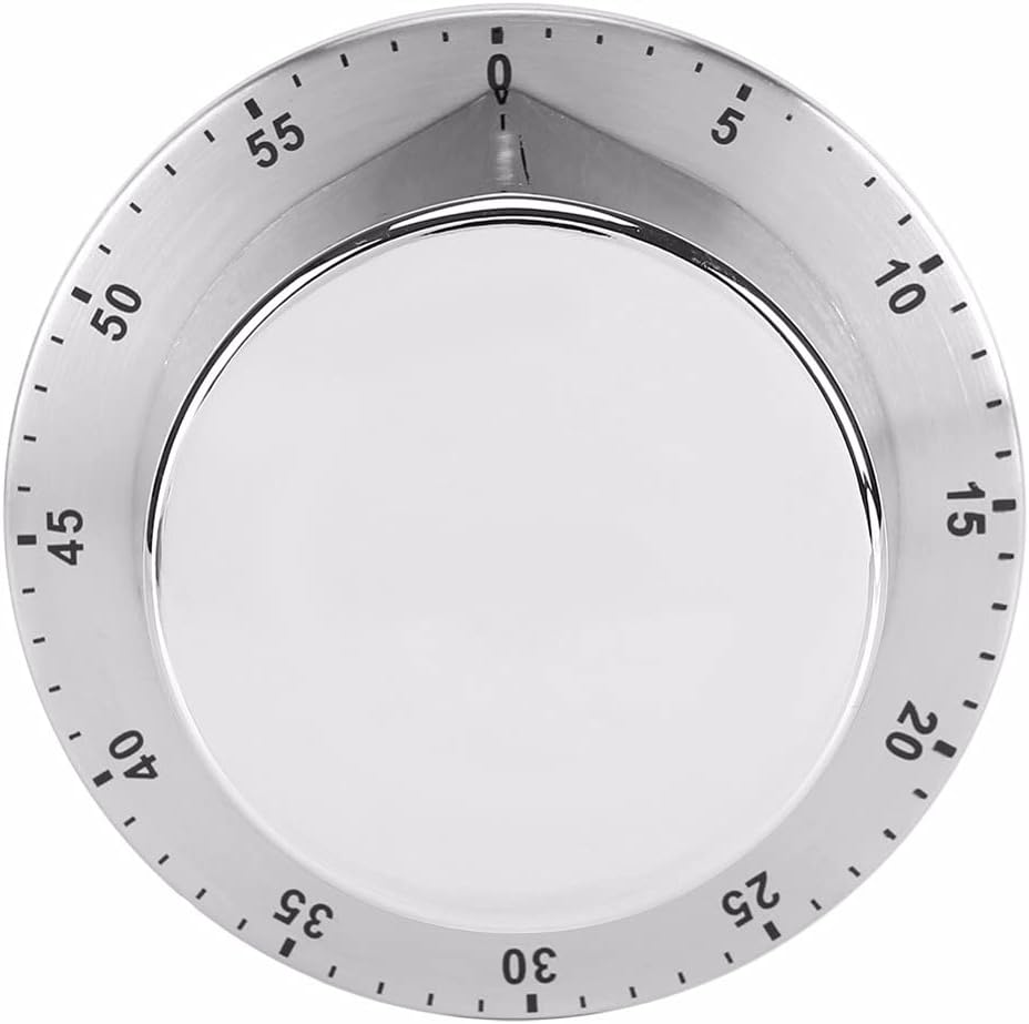 Stainless Steel Kitchen Timer with Magnetic Base Manual Mechanical Cooking Countdown Tools Gadgets