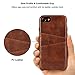 TENDLIN Compatible with iPhone SE 2022 Case (3rd Gen)/iPhone SE 2020 Case (2rd Gen)/iPhone 8 Case/iPhone 7 Wallet Design with 2 Card Holder Slots Premium Leather Case (Brown)