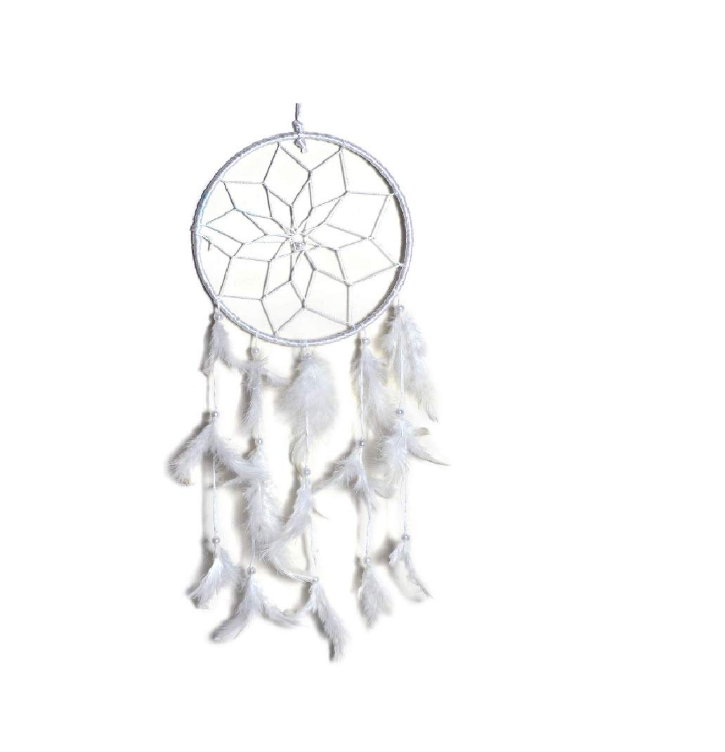 winberg dream catcher white colour hanging show piece dream catcher 15x40 cm white-001