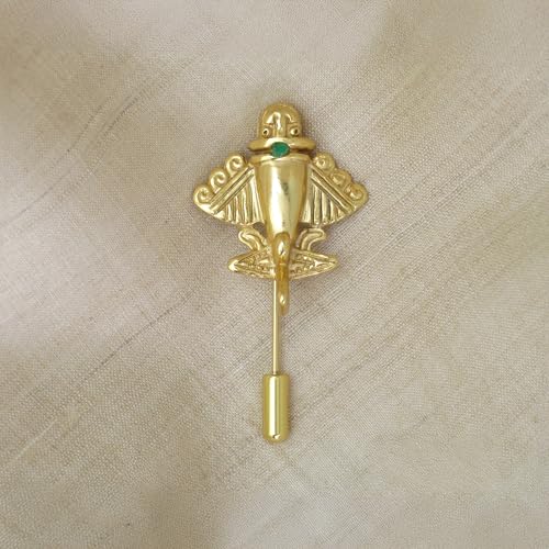 Image of Colombian Emerald & Multi-Material Options | Quimbaya Flyer Lapel Pin | Ancient Alien Golden Jets Collection