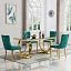 Black Table With 4 Green Chairs