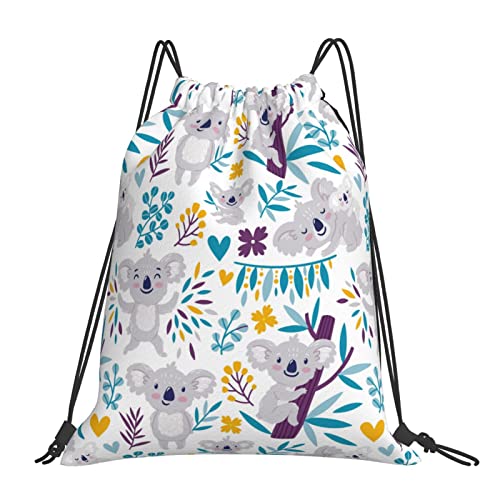 Kyliele Borsa con coulisse per donne e uomini, zaino con coulisse, borsa da palestra, regalo per yoga, scuola, nuoto, spiaggia, Koala 1, Taglia unica