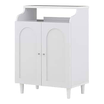 収納キャビネット　3段5トレイ　ホワイト Amazon.co.jp: キャビネット 北欧 白 おしゃれ 3段 幅60 木製