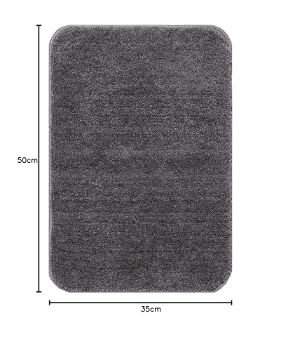 SARAL HOME EASY LIVING Microfiber Solid Rectangle Anti-Skid Bath Mats Soft & Super Absorbent Mats for Shower Washable,Non-Slip & Quick-Drying Mats for Kitchen Bathroom |Set of 2(Grey,35X50cm) (Image - 2)