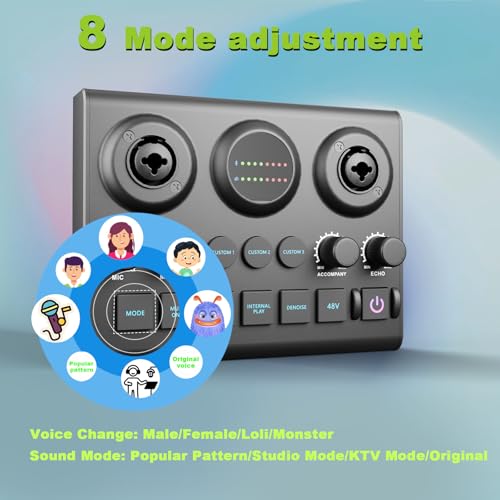 Image of Podcast Equipment Bundle for 2, Audio Mixer with Dynamic Podcast Microphone, 48V Phantom Power, Voice change for Recording, Streaming, Gaming, Tiktok, PC, Phone, Guitar
