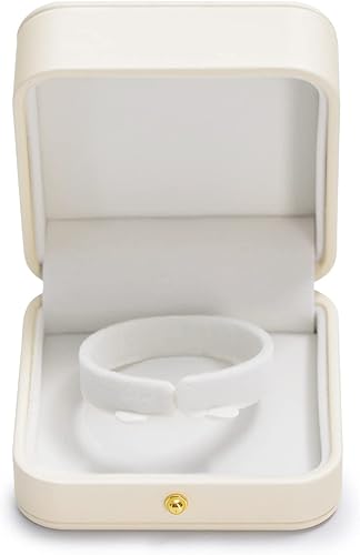 Oirlv Caja de regalo de pulsera magnífica Caja de brazalete de cuero para regalo de joyería Interior de terciopelo blanco Pulsera de almacenamiento