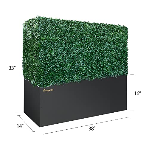 Upgrade Generation III Fake Boxwood Hedge Wall Faux Grass Backdrop Wall Greenery with Topiary Panels for Outdoor Indoor Privacy Screen Fence Patio Balcony Decor (38" WX33 HX14 D, Without casters) Upgrade Generation III Fake Boxwood Hedge Wall Faux Grass Backdrop Wall Greenery with Topiary Panels for Outdoor Indoor Privacy Screen Fence Patio Balcony Decor (38" WX33 HX14 D, Without casters)