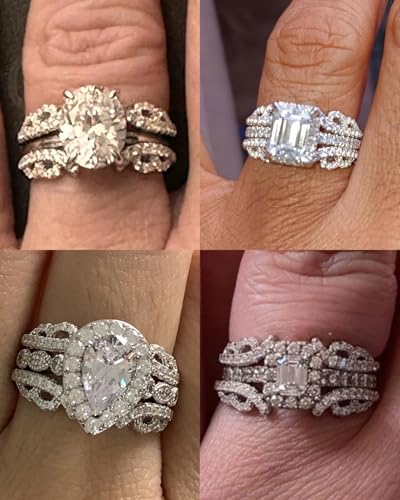 Moissanite Ring Enhancer for Engagement Rings Vintage Wedding Bands for Women Guard 925 Sterling Silver Size 5-102