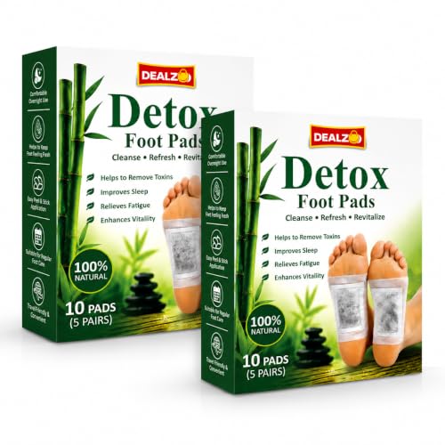 Image of Detox Foot Pads Set of 2 | Natural Bamboo Vinegar Foot Patches | Overnight Foot Care | Refreshing Foot Pads for Men & Women | 20 Pads (10 Pairs) | Natural Bamboo Vinegar Foot Patches, Overnight Foot Care, Refreshing Foot Pads for Men & Women