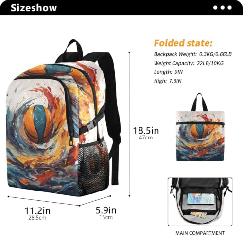Sac à dos de randonnée pliable compactable léger aquarelle - 3