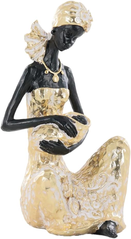 Lescafita African Mother Mother Holding Baby Statue Resin Figurine image 2