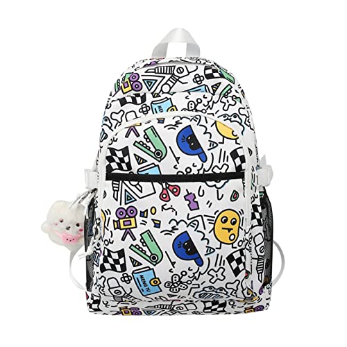 Whoasyst Mochila para laptop para adolescentes, estudiantes, graffiti, mujeres, gran capacidad, con patrón novedoso, para estudiantes universitarios, estudiantes de graffiti, bonita mochila escolar