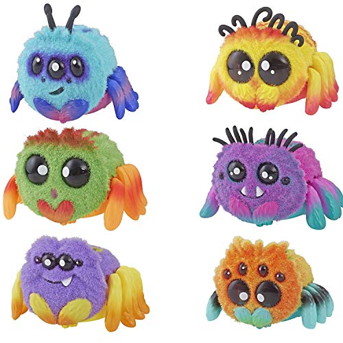 Hasbro flufferpuff araña; Harry scoots, klutzers, spooder Toofy, bo cuelga y se asoma Mascota Activado por Voz; 5 años en adelante - Juego de 6