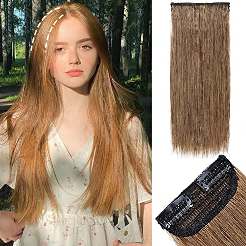 Oto Bella 100% Real Remy Human Hair Clip In Hair Extensions 1Pcs 10Inch Straight Thick Hairpieces For Thinning Hair Adding Extra Hair Volume Clip In Hairpieces Invisible Hairpin Increase Women Men Hair Volume (10", Light Brown) #TOP21