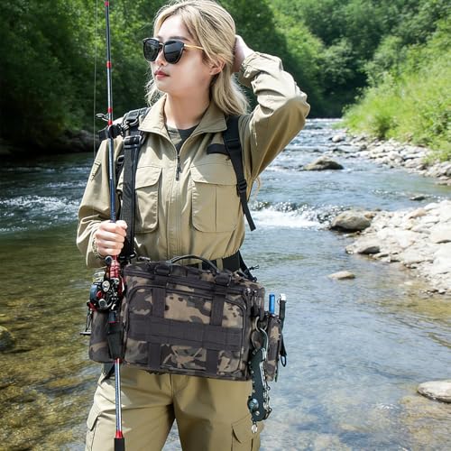 Sac de pêche imperméable multi-compartiments léger et résistant noir - 7