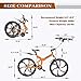 Omelaza 26 ich Folding Mountain Bike, 21 Speed High Carbon Steel Mountain Bike for Adults with 30 Inches Durable Tires, Front Suspension Folding Bicycle for Women and Man