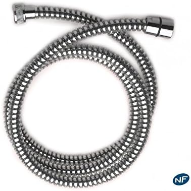 Bathroom replacement anti-twist black and chromed reinforced-PCV shower hose 2.0m 78.7-inch