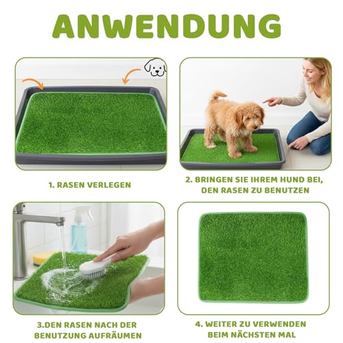 Hundetoilette, Hundetoilette Balkon, Kunstrasen Balkon Wetterfest, Rasenteppich, Waschbar Hundetoilette Hunde Welpenklo Leicht Reinigen Trainingsunterlagen Mit Kunstrasen FüR Balkon Zuhause Wohnung 