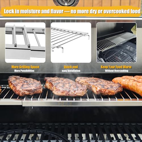 GFTIME 50-89cm Universal Warmhalterost Verstellbar für Enders Kansas II Pro, Burnhard, RÖSLE VIDERO, Barbecook Siesta 310, Nexgrill, Dynaglo, Monument, Edelstahl Grill Ersatzteil, 1 Stück 4