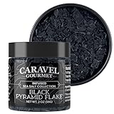 Black Pyramid Sea Salt Flakes, Gourmet Flaky Finishing Salt, 2 oz Jar - Caravel Gourmet