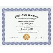 PDA Degree Custom Gag Diploma Doctorate Certificate Funny Customized Joke Gift - Novelty Item