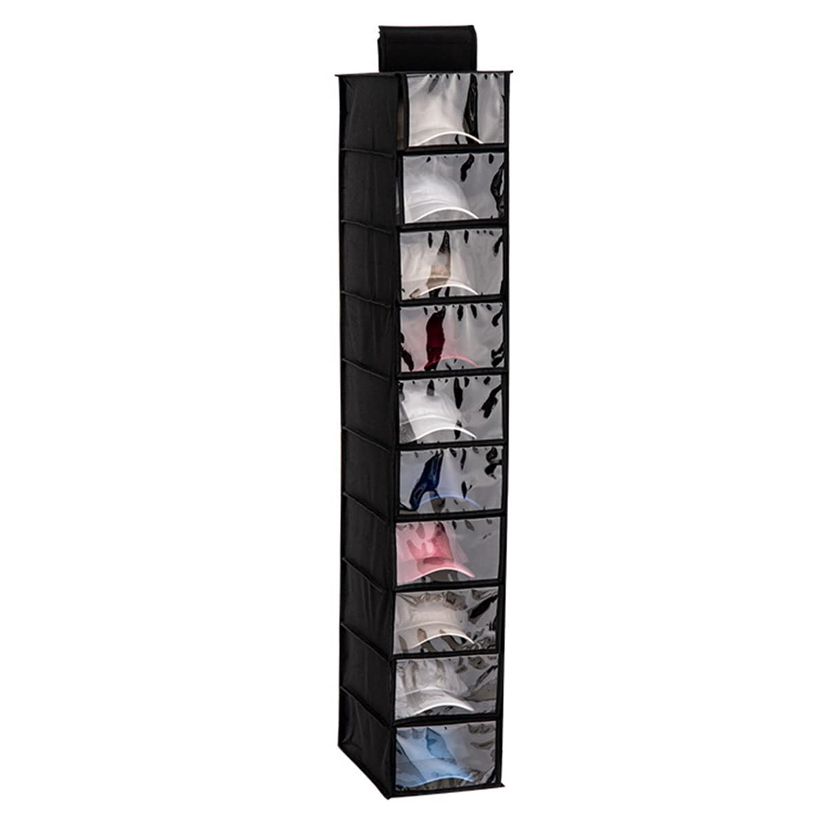 Abizarch Hat Rack 10 Shelf Hat Rack Organizer for Baseball Caps Display Rack Closet Hanging Hat Organizer with Dust Cover Cap Holder Hat Storage Rack with 10 Pockets Toy Storage Organizer Hat Hanger Z