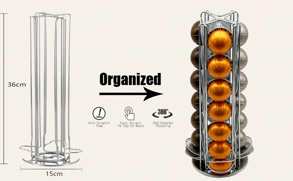 Support rotatif Nespresso Vertuo argenté distributeur 28 capsules - 3