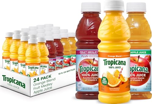 Image of Tropicana 100% Juice 3-flavor Classic Variety Pack,10 Fl Oz (Pack of 24)