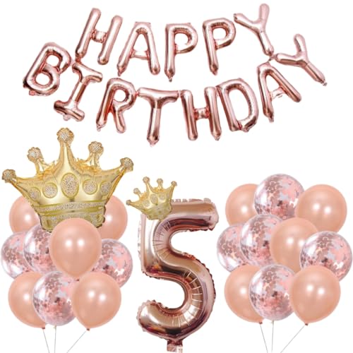 27pcs gold crown balloon happy birthday 3/5/6/8 o[ DZbg A~zCo[ q̒a,LO,xr[V[,,t,At^[p[eB[,ƎъwZ܂͗ct̓Cxg