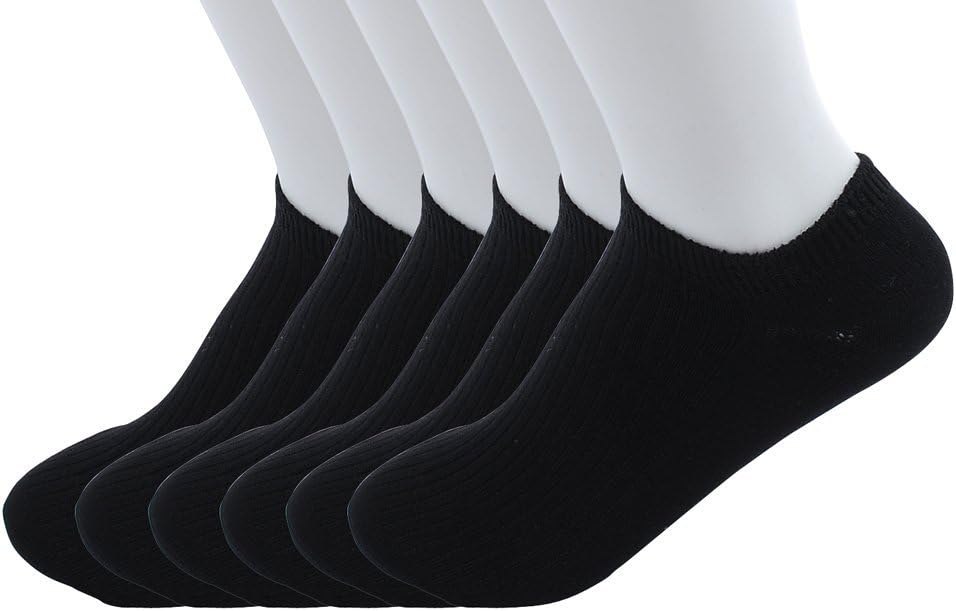 OurSilkRoad Women's Bamboo Ankle Crew Socks Pack of 6 Black