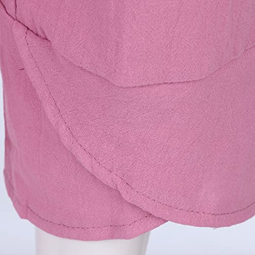 ORT Calça feminina de algodão cintura alta para uso diário bonita calça casual para mulheres, rosa,
